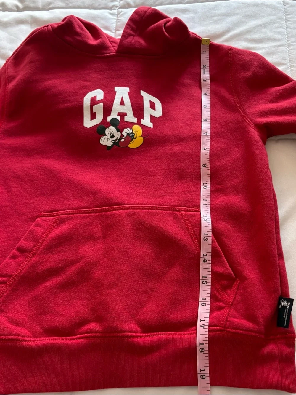GAP + Disney Kids Red with GAP Logo & Mickey Graphic Hooded Sweatshirt